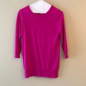 Fuschia J Crew Merino Wool Sweater